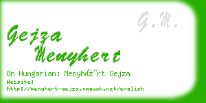 gejza menyhert business card